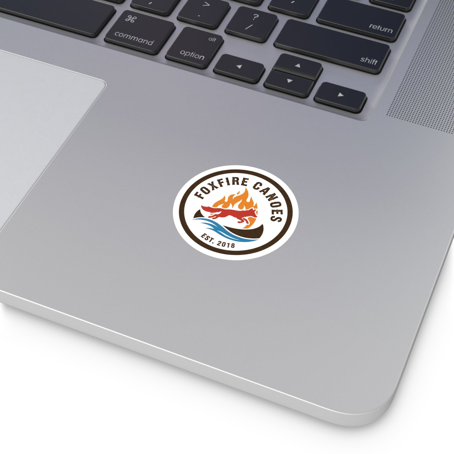 Custom Outdoor Adventure Round Vinyl Stickers, Canoe Lovers Decal, Foxfire Canoes Stickers, Nature Enthusiast Gifts, Outdoor Decor