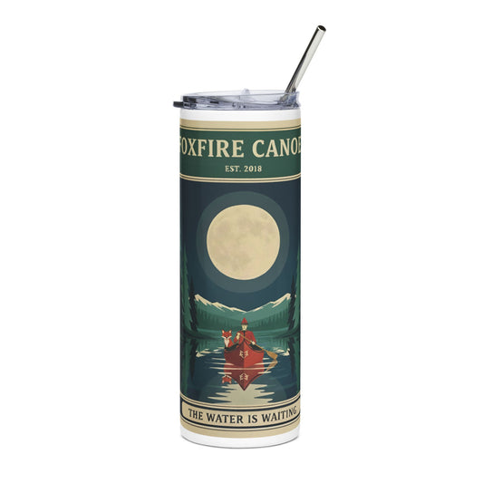 Canoe Adventure 20oz Stainless Tumbler — "The Water Is Waiting" Outdoor Travel Mug