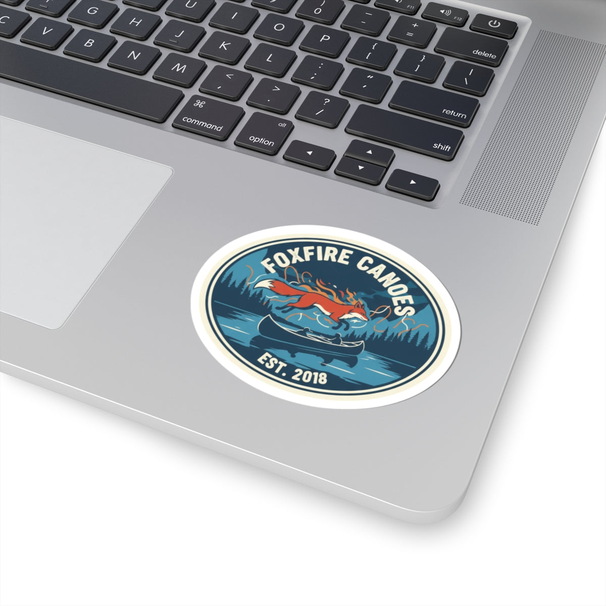 Foxfire Canoes Kiss-Cut Stickers, Canoe Lover Gift, Nature Decor, Outdoor Adventure Sticker, Laptop Water Bottle Decal