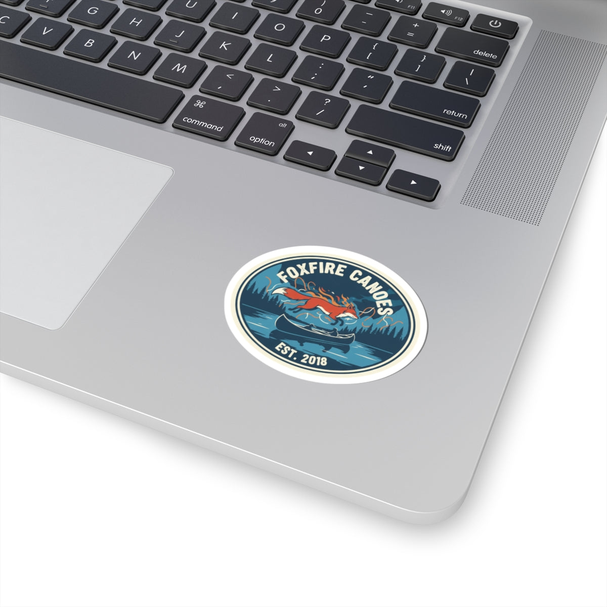 Foxfire Canoes Kiss-Cut Stickers, Canoe Lover Gift, Nature Decor, Outdoor Adventure Sticker, Laptop Water Bottle Decal