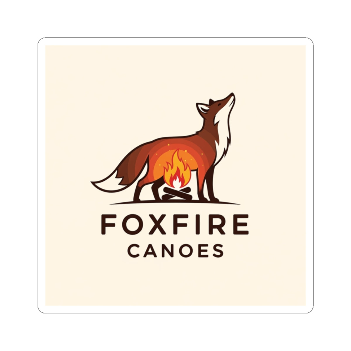 Foxfire Canoes Kiss-Cut Stickers | Outdoor Adventure Decor, Laptop Stickers, Canoe Gifts, Nature Lover Accessories, Wilderness Enthusiast