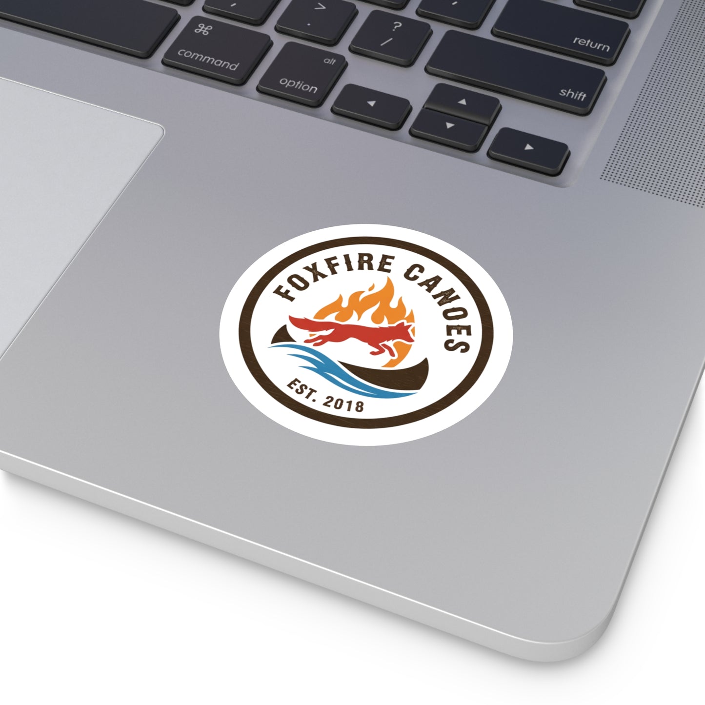 Custom Outdoor Adventure Round Vinyl Stickers, Canoe Lovers Decal, Foxfire Canoes Stickers, Nature Enthusiast Gifts, Outdoor Decor