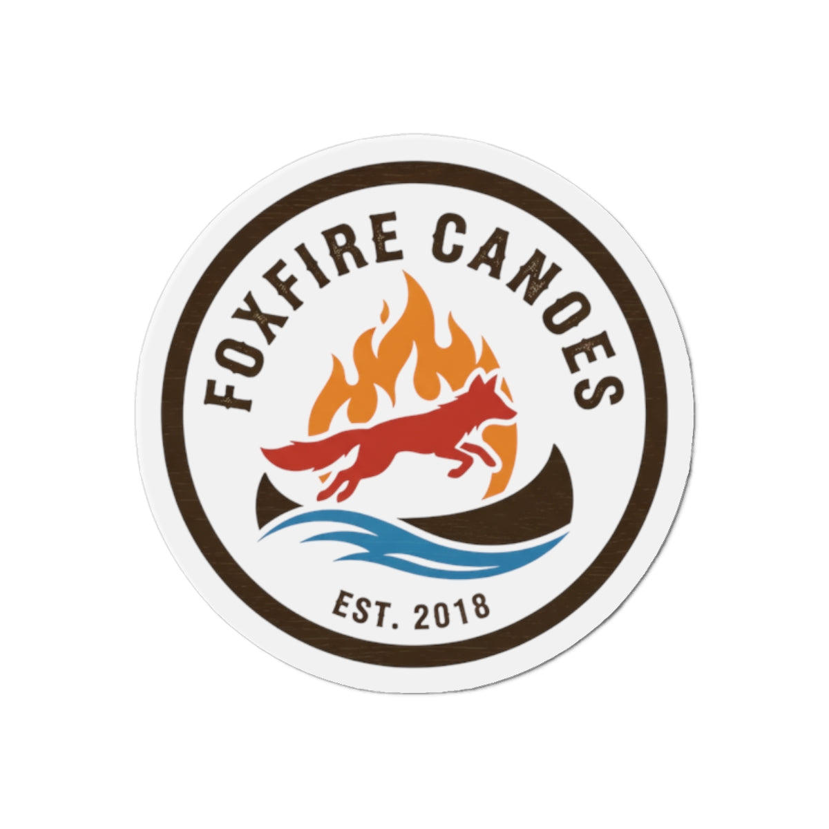 Foxfire Canoes Die-Cut Magnet | Custom Boat Decor, Gifts for Canoeing Lovers, Outdoor Adventure Sticker, Magnetic Wall Art