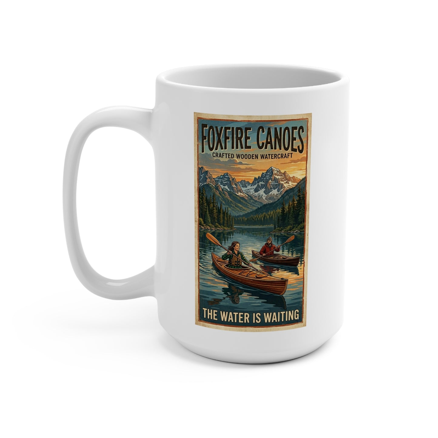 15oz Coffee Mug — Vintage Kayakers Coffee Mug