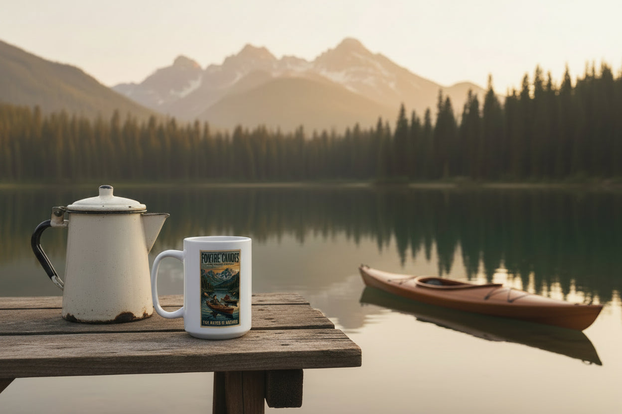 15oz Coffee Mug — Vintage Kayakers Coffee Mug