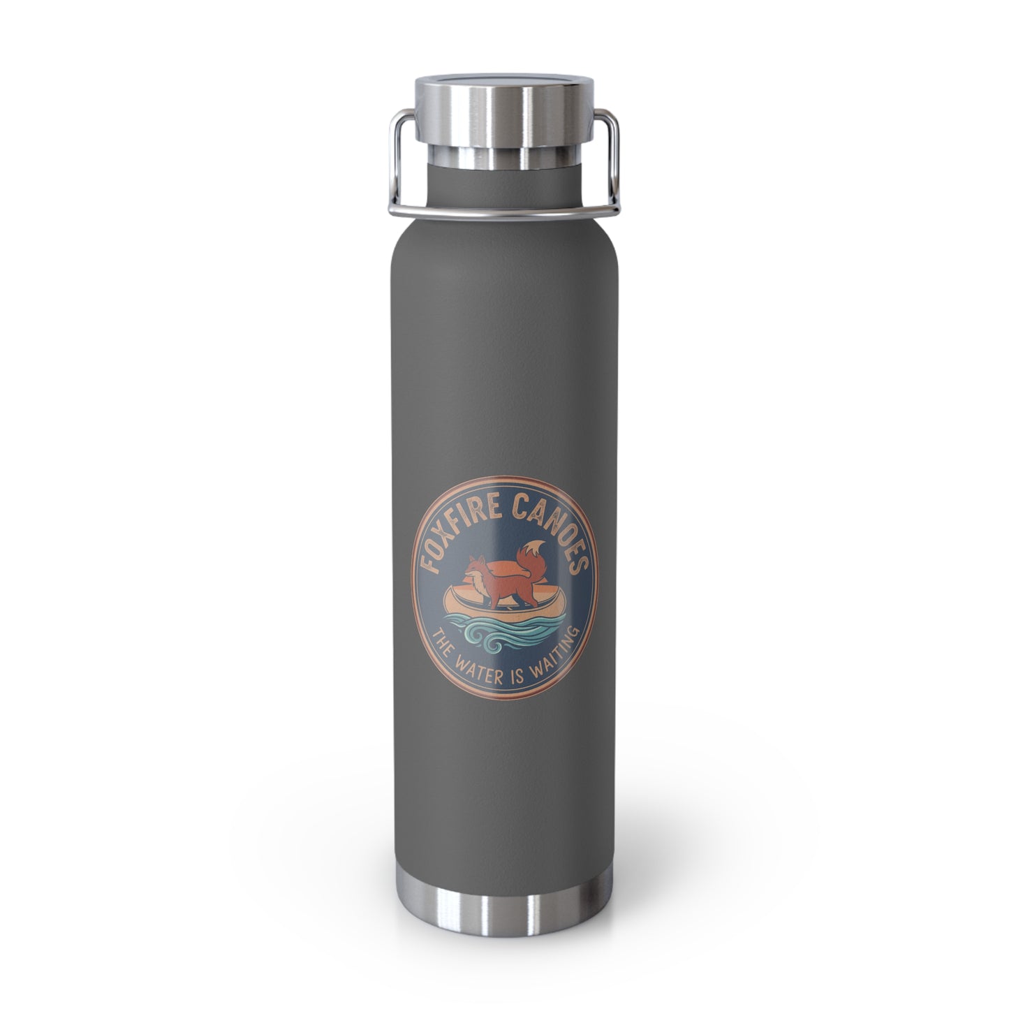 Foxfire Canoes 22oz Copper Vacuum Insulated Bottle — Retro Canoe Logo Flask