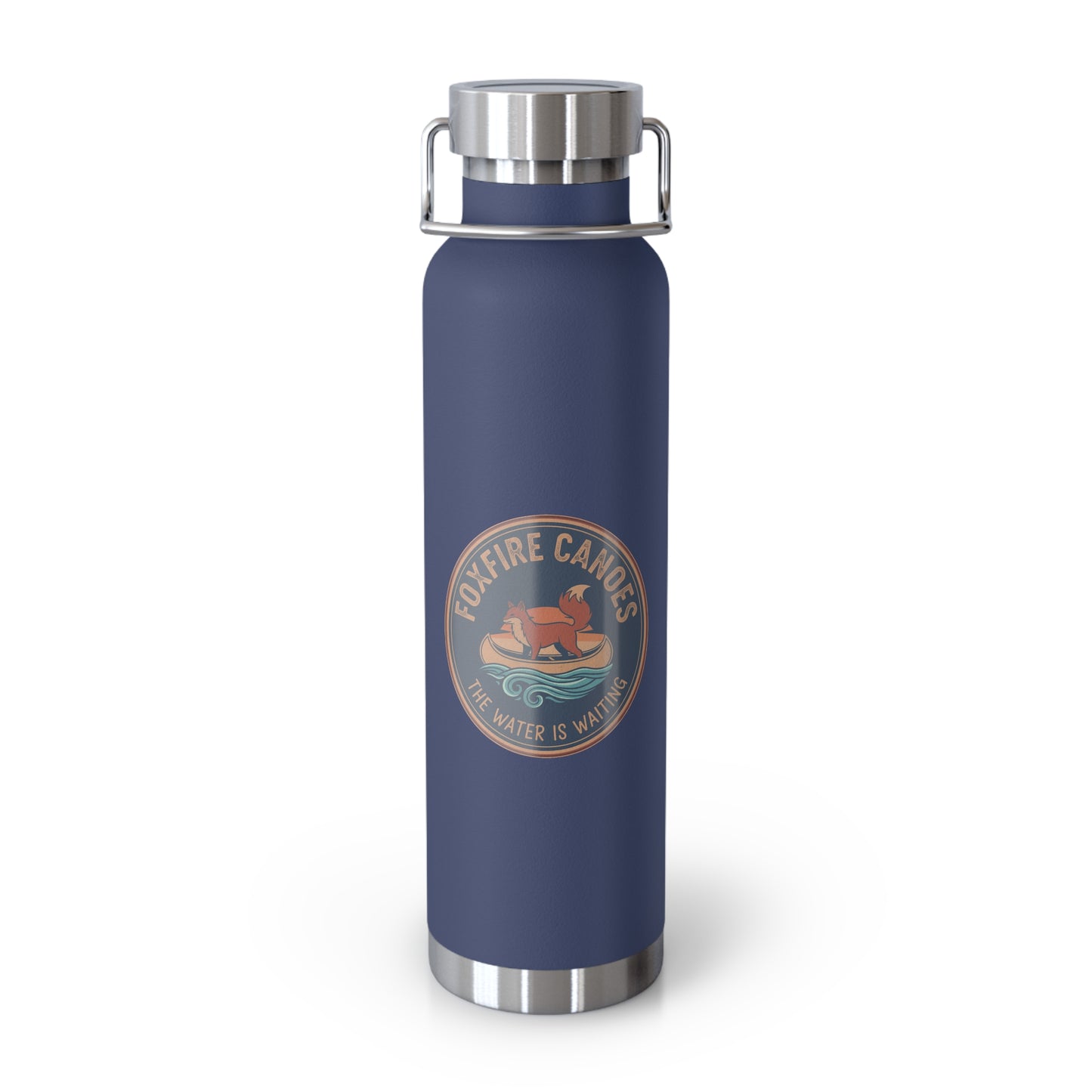 Foxfire Canoes 22oz Copper Vacuum Insulated Bottle — Retro Canoe Logo Flask