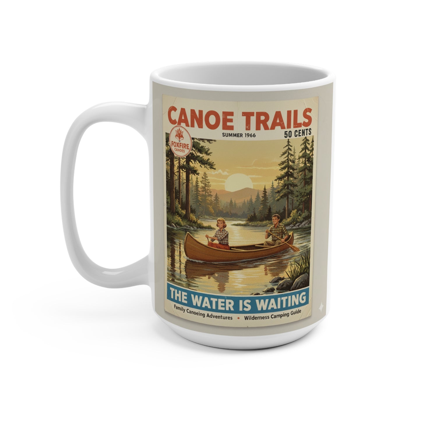 15oz Vintage Fishing Camp Mug – Retro Outdoors Magazine Mug