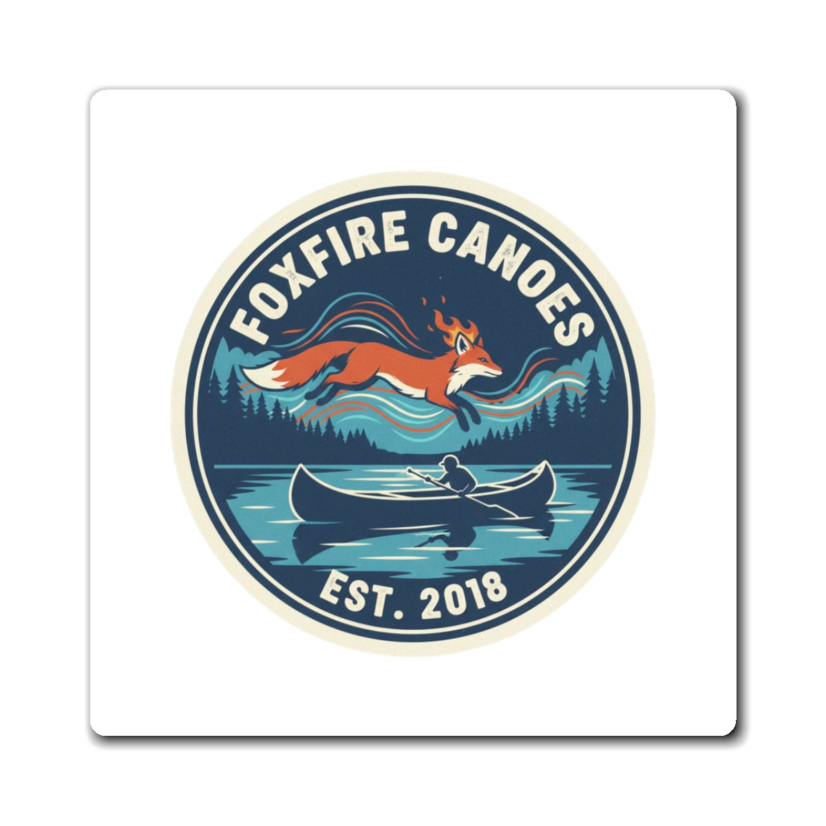 Foxfire Canoes Adventure Magnet - Perfect for Nature Lovers, Boating Decor, Camping Gifts, Fridge Magnets, Outdoor Enthusiasts