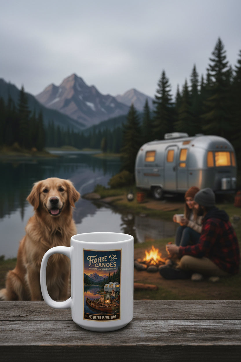 15oz Coffee Mug — Rustic Mountain "Streamlinin" Design