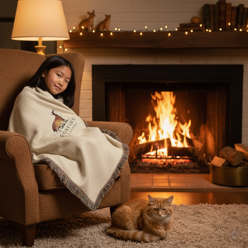 Cozy Woven Blanket, Warm Throw for Home, Gifts for Relaxation, Snuggle Decor, Perfect for Winter Holidays, Camping, and Home Decor